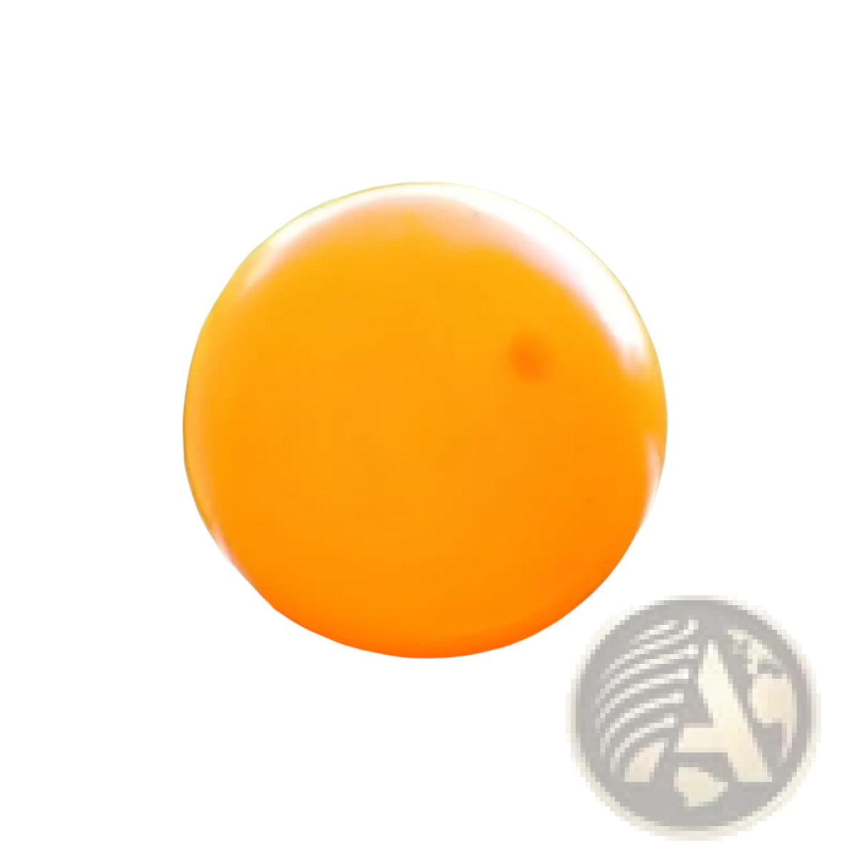 Bright orange luminous sticky wall ball made of durable material resting on a metal surface glow in the dark toy