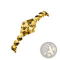 Gold-tone luxe geometric bracelet watch with faceted diamond-like bezel and matching links for elegant wear