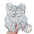 Luxury ins style delicate silver butterfly bow pin with lace wings crystal centerpiece and dangling charms charm accessory
