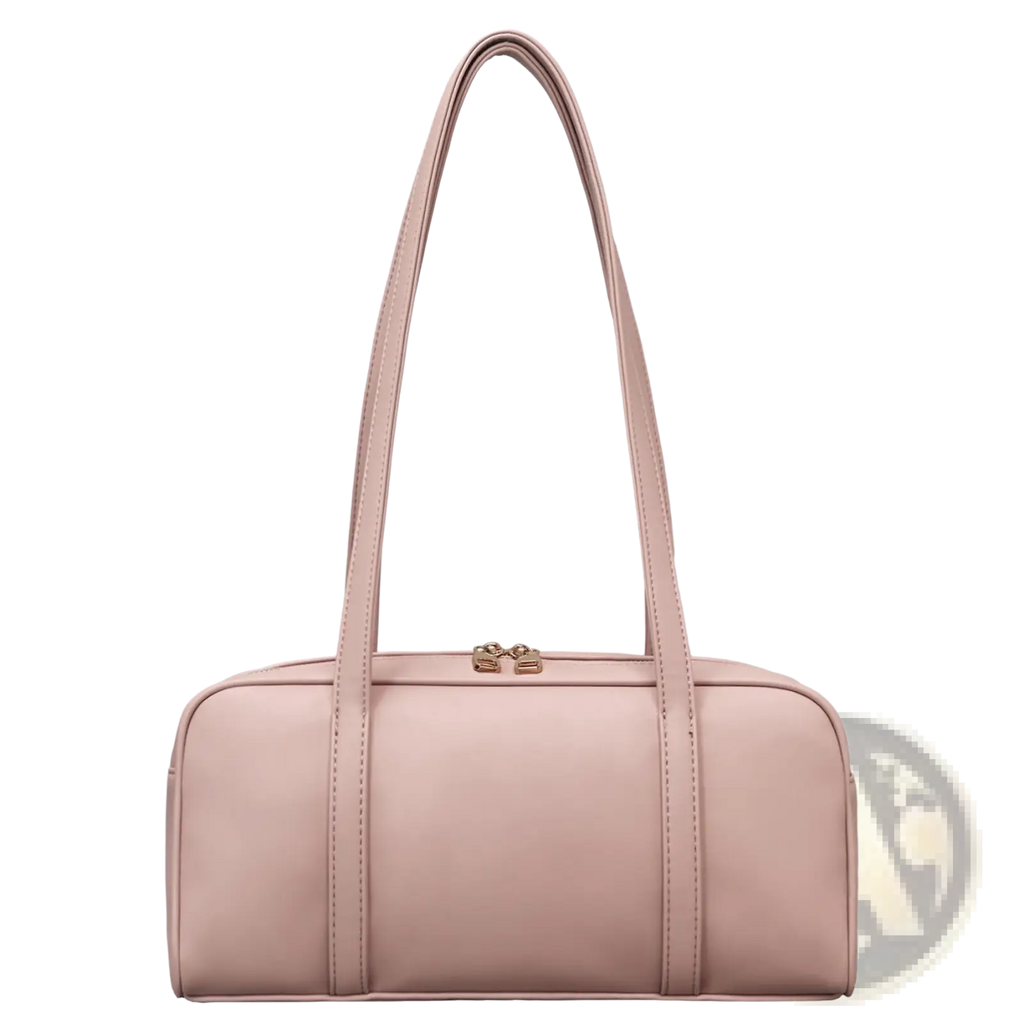 Lxq026 chic leather single shoulder bag for women blush pink leather minimalist design with gold tone hardware