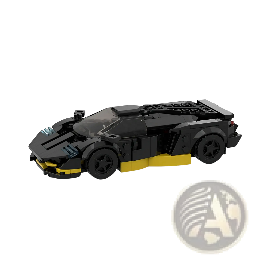 Black and yellow lego technic Lamborghini sián fkp 37 model car from M10271 racing car building block set 326 pieces