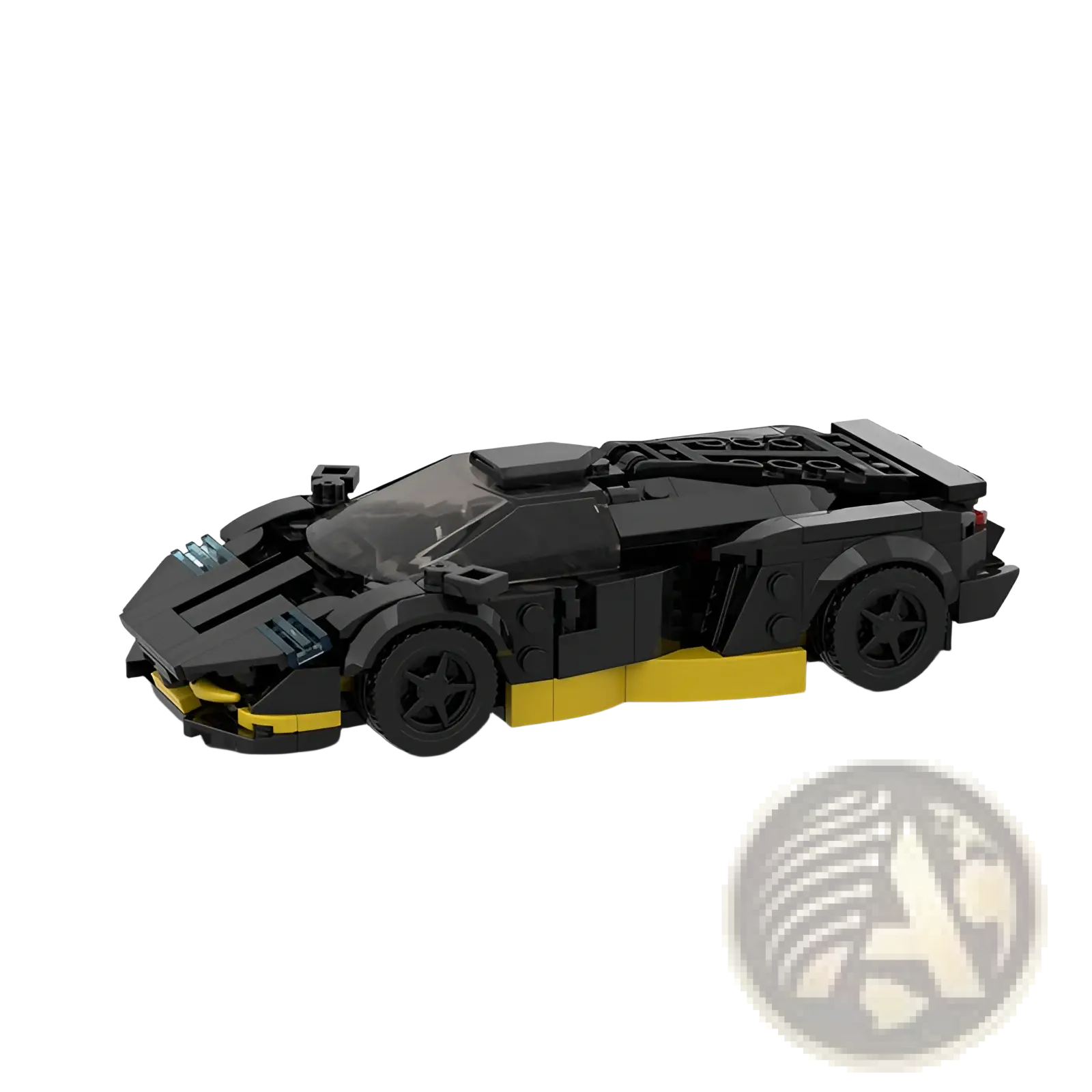 Black and yellow lego technic Lamborghini sián fkp 37 model car from M10271 racing car building block set 326 pieces