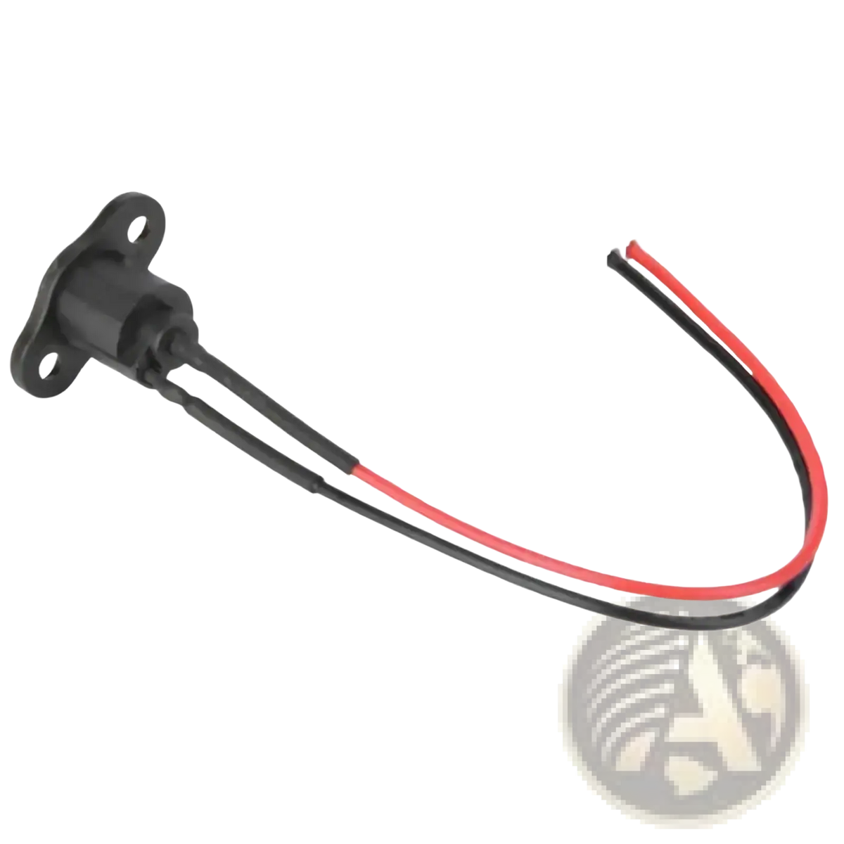 Black plastic electrical connector with red and black wires for m365 electric scooter charging port replacement set back view