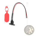 Red silicone cap with black plastic base and red and black wire connector for m365 electric scooter charging port replacement set