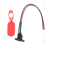 Red silicone cap with black plastic base and red and black wire connector for m365 electric scooter charging port replacement set