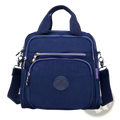 Navy blue jinqiaoer crossbody bag with multiple zippers and top handle made of nylon, 25cm magenta multi-functional design