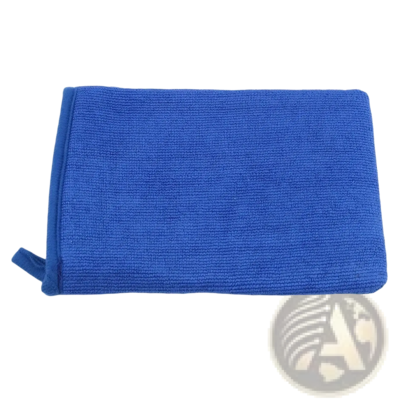Blue microfiber cleaning mitt with looped handle for the magic clay cloth auto detailing towel product