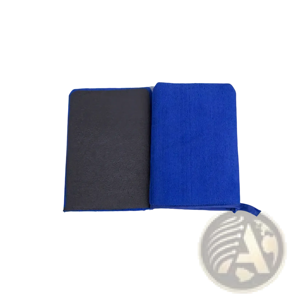 Magic clay cloth auto detailing towel dual-sided microfiber cloth black and vibrant blue for effective surface wiping