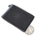 Magic clay cloth auto detailing towel with black and gray dual-layer bath sponge featuring textured scrubbing surface and soft edges