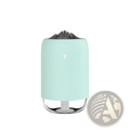 Mint green magic flame humidifier mini usb ultrasonic aroma diffuser with clear glass base and black y-shaped top cap