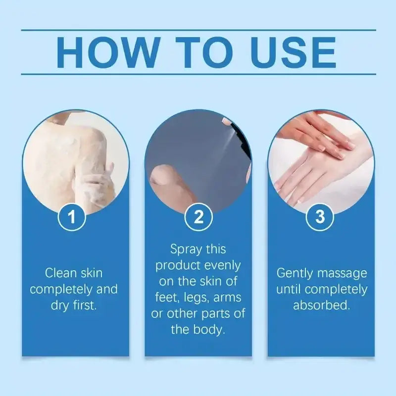 Blue magnesium oil spray bottle with black nozzle designed for even application of moisturizing magnesium oil on skin 30ml