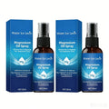 Magnesium oil spray moisturizing 30ml in amber glass bottles with black spray nozzles packaged in blue boxes with water droplet design