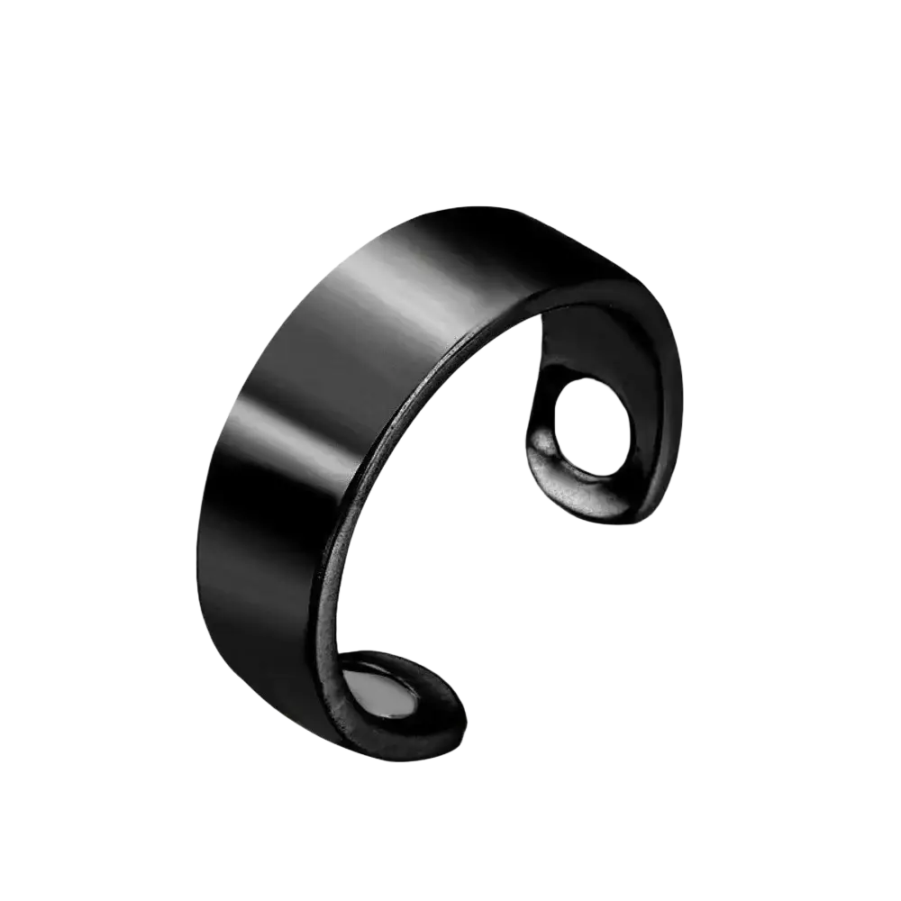 Black magnetic toe ring with sleek polished zinc alloy finish and smooth curved design from 1pc magnetic bangles collection