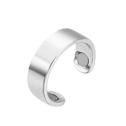 Silver magnetic toe ring with sleek minimalist design and smooth zinc alloy finish from 1pc magnetic bangles collection