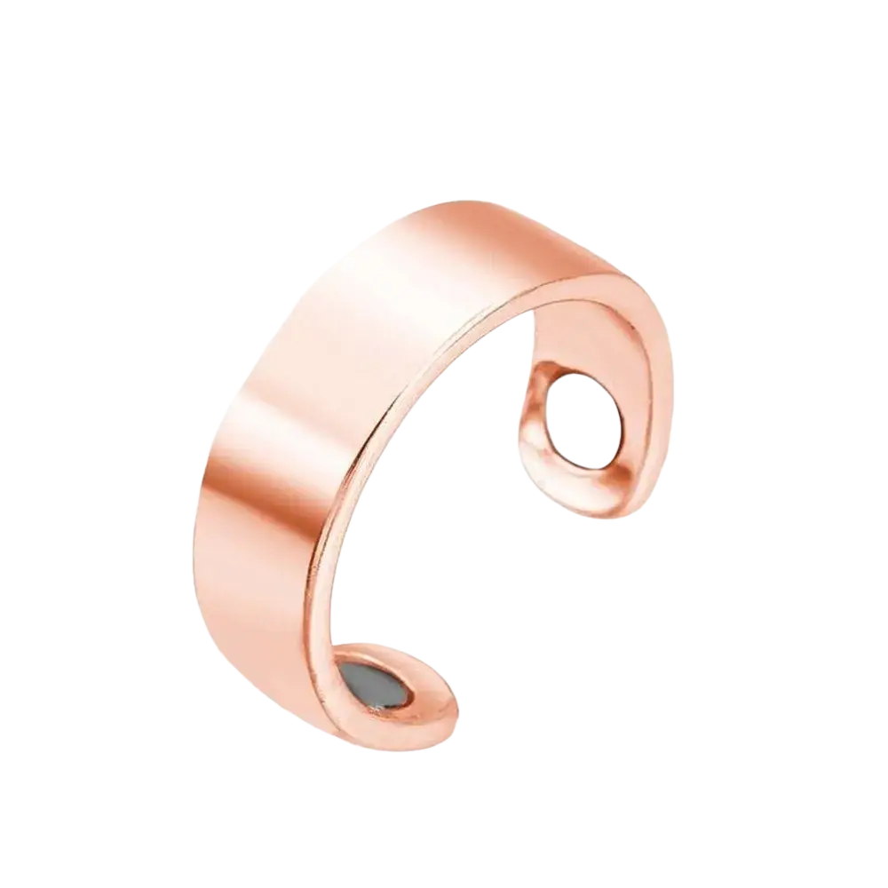 Rose gold 1pc magnetic toe ring with smooth polished finish and rounded ends made of zinc alloy magnetic bangles