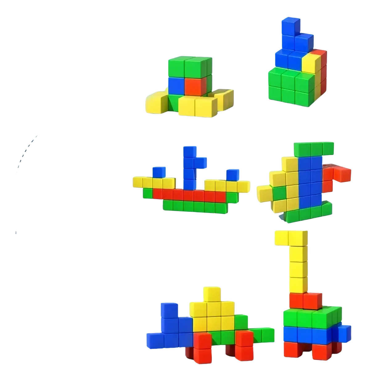 Colorful interlocking magnetic plastic building blocks for children aged 3 to 8 stem educational toys