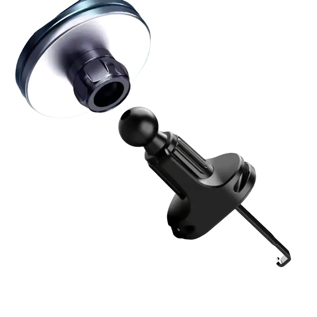 Black 17mm car stand adapter with spherical ball joint and adjustable clamp for mounting magnetic car phone mount for iPhone 12 13 14 15