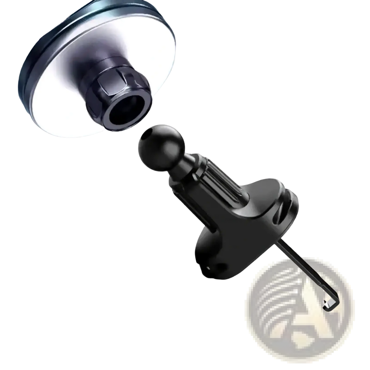 Black 17mm car stand adapter with spherical ball joint and adjustable clamp for mounting magnetic car phone mount for iPhone 12 13 14 15