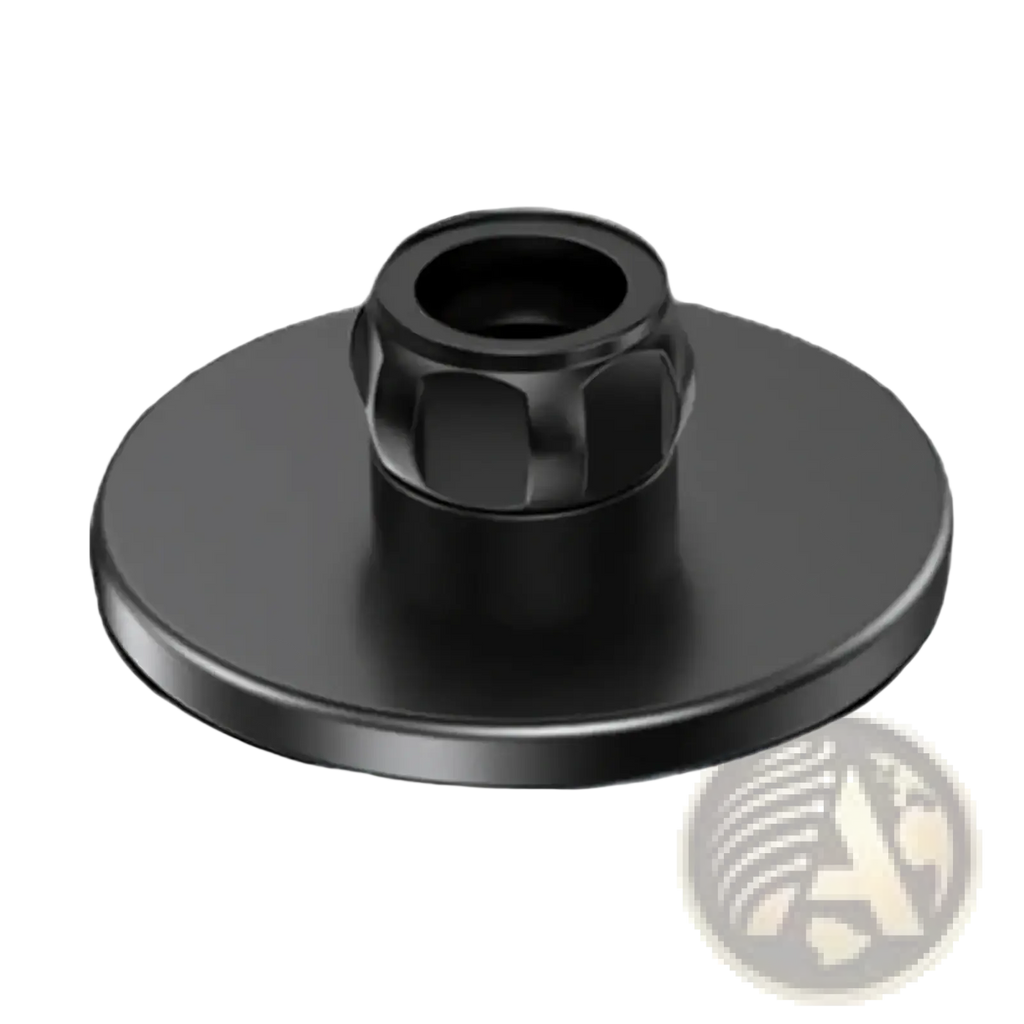 Black matte-finish metal mounting base with central hexagonal threaded post for magnetic car phone mount iphone 12 13 14 15 back view