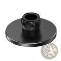 Black matte-finish metal mounting base with central hexagonal threaded post for magnetic car phone mount iphone 12 13 14 15 back view