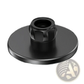 Black matte-finished metal mounting base with central hexagonal threaded post for magnetic car phone mount iphone 12 13 14 15 back side