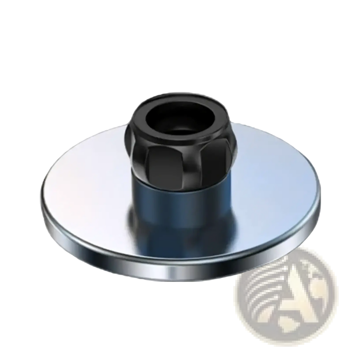 Shiny chrome-plated circular base with black hexagonal threaded insert for magnetic car phone mount for iphone 12 13 14 15