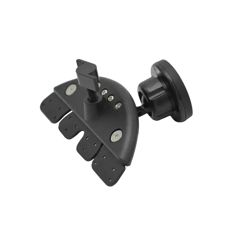 Black plastic magnetic cd slot car phone mount with adjustable arm and suction cup base for gps and mini iphone use