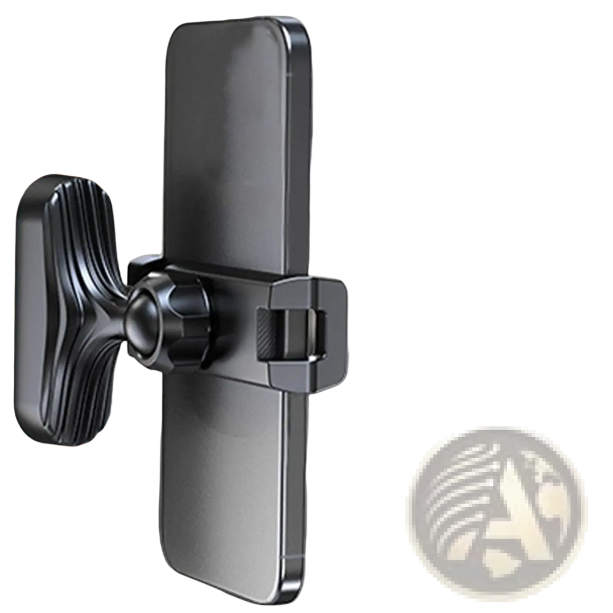 Black magnetic gym phone holder featuring textured grip and 360 adjustable clamp mount for secure use
