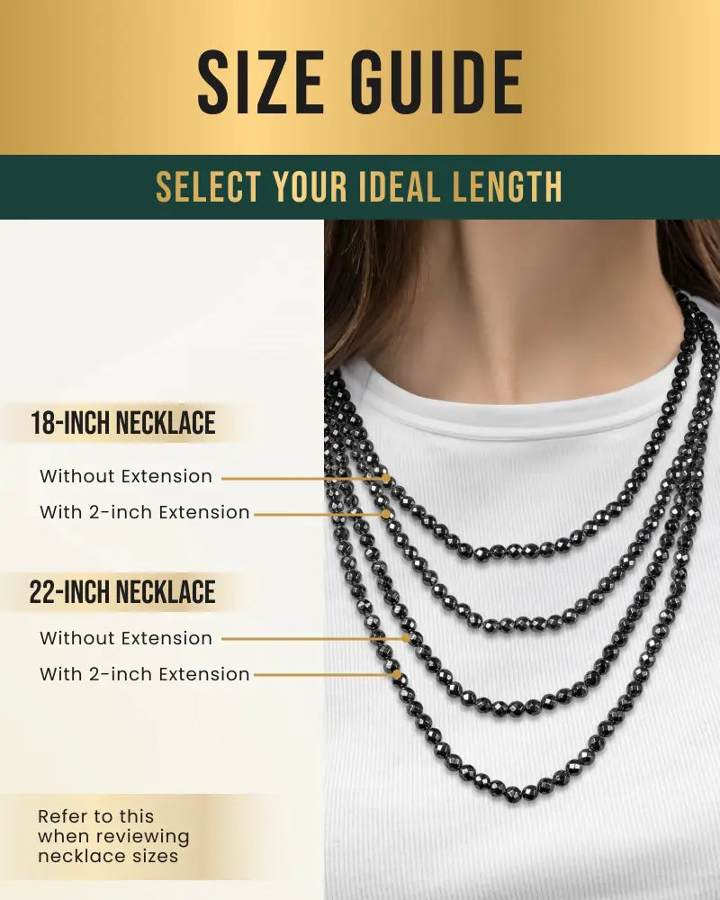 Faceted magnetic hematite black beaded necklace with three uniformly sized 6mm spherical bead strands