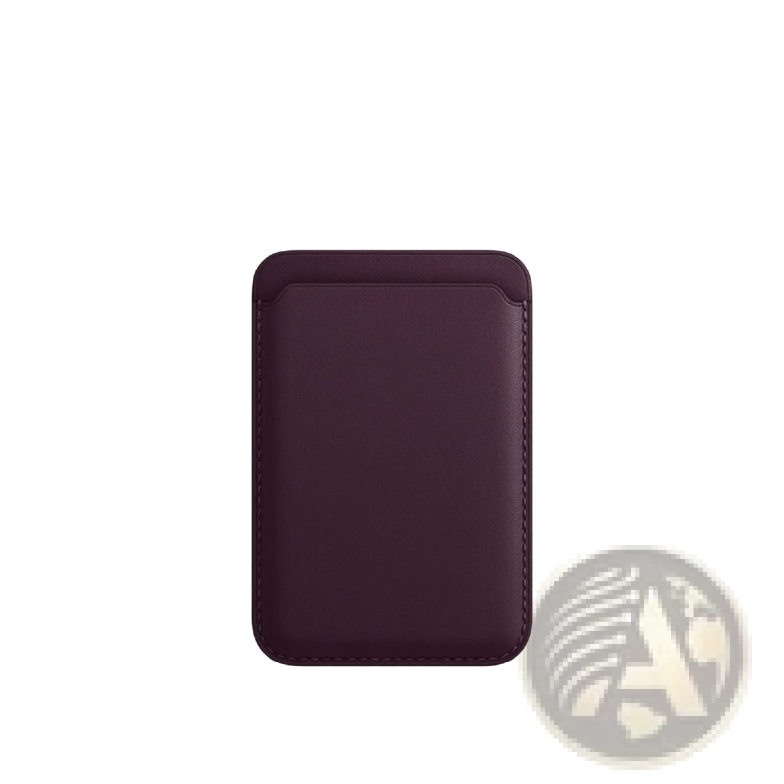 A sleek deep burgundy magnetic leather wallet card holder with precise stitching for iphone 14 13 12