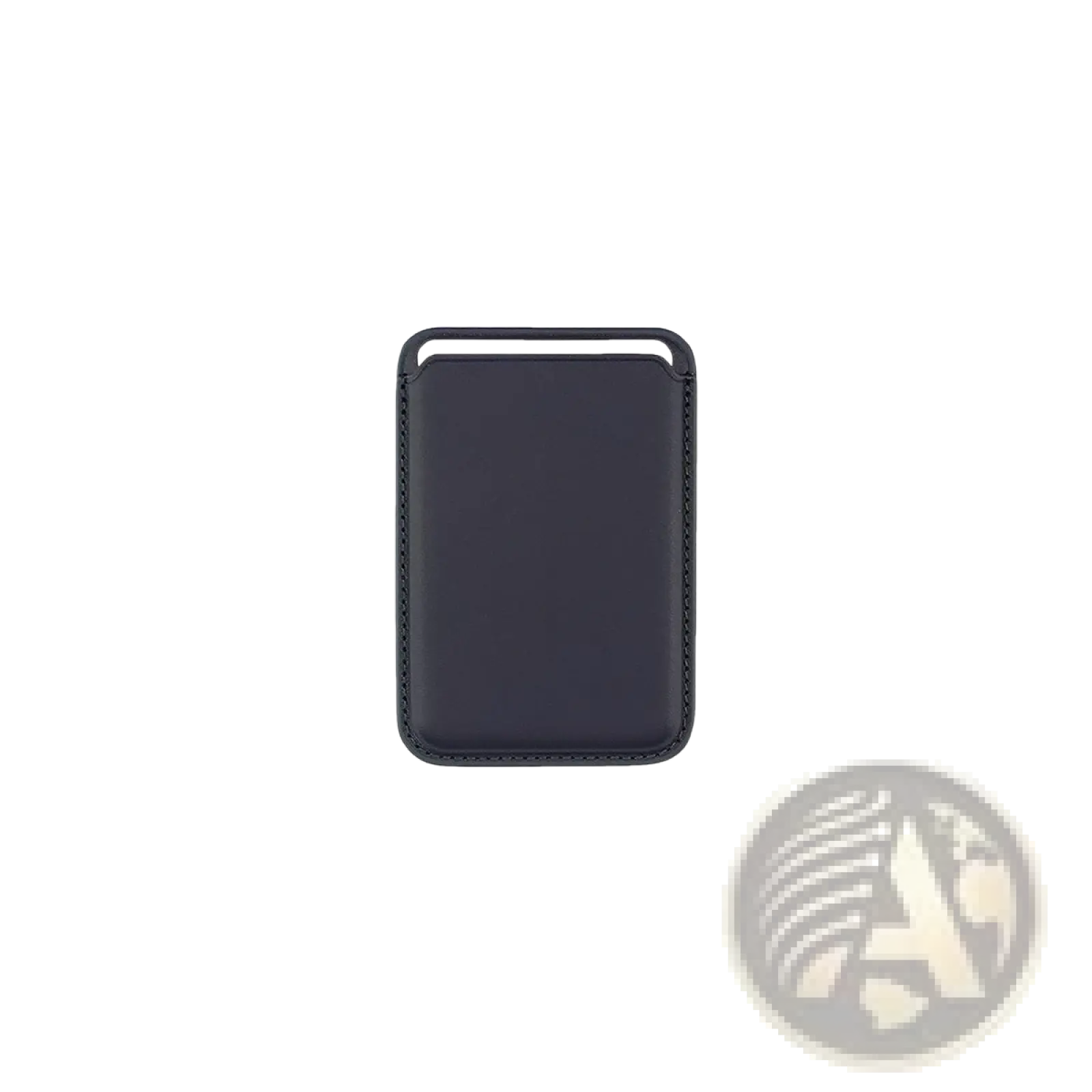 Black leather magnetic wallet card holder with stitched edges and top handle compatible with iphone 14 13 12