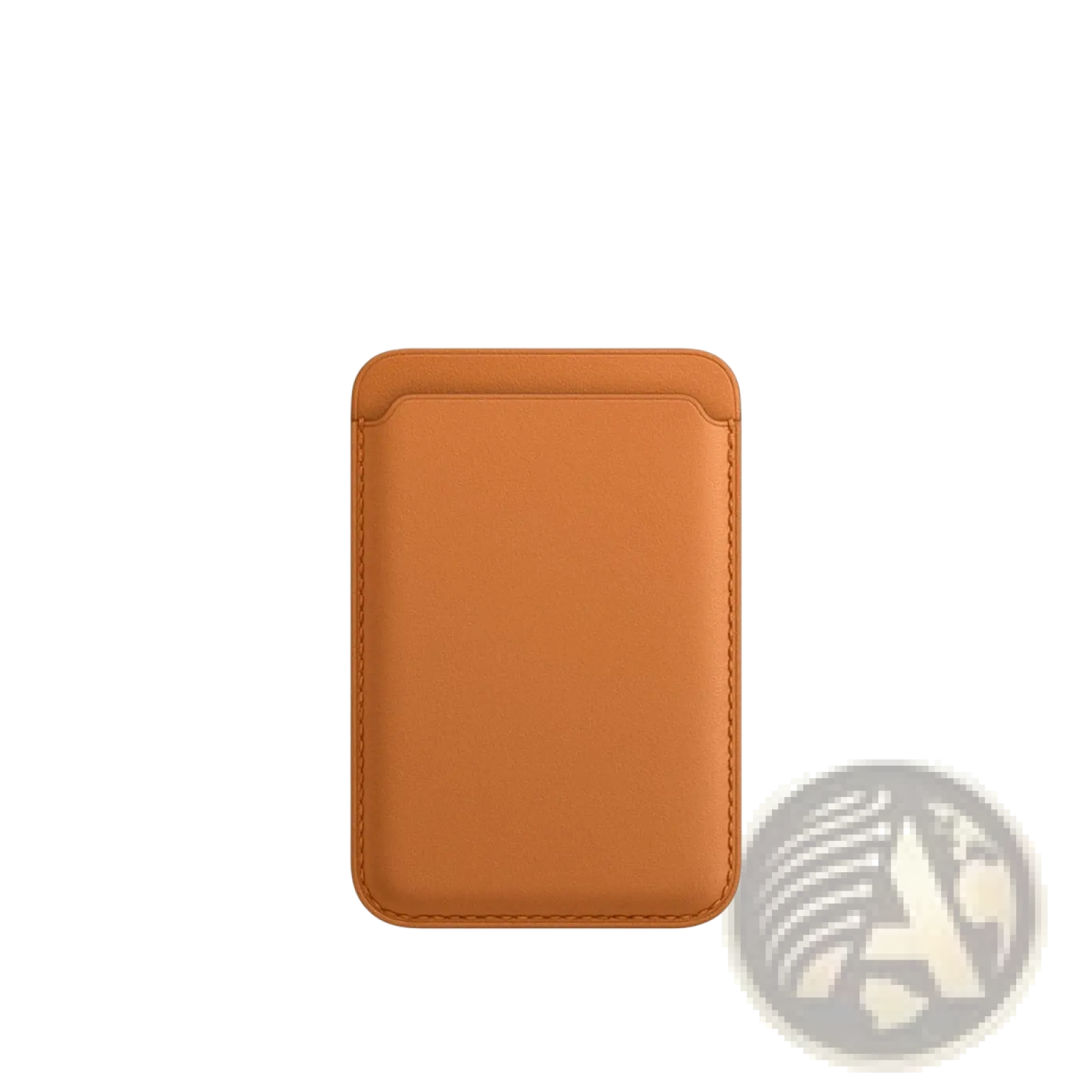 Tan leather magnetic card holder designed as a wallet for iphone 14 13 and 12 with secure magnetic closure