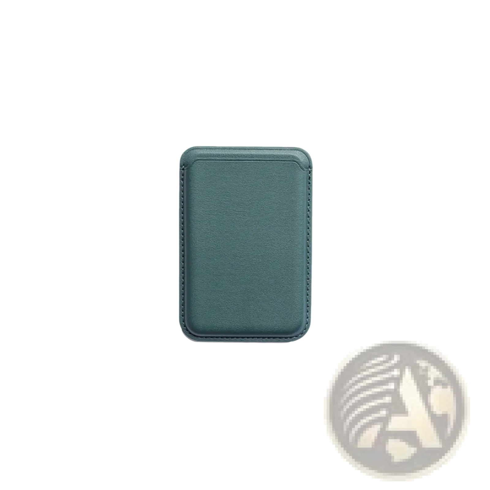 Teal leather magnetic card holder with neat stitching for iphone 14 13 12 magnetic leather wallet card holder
