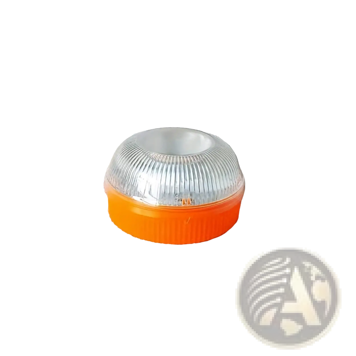 Magnetic led car emergency strobe light beacon with orange and clear ribbed dome-shaped plastic cover