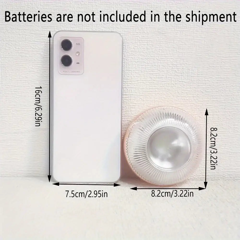 White smartphone back with dual rear cameras and sleek minimalist design shown alongside magnetic led car emergency strobe light beacon