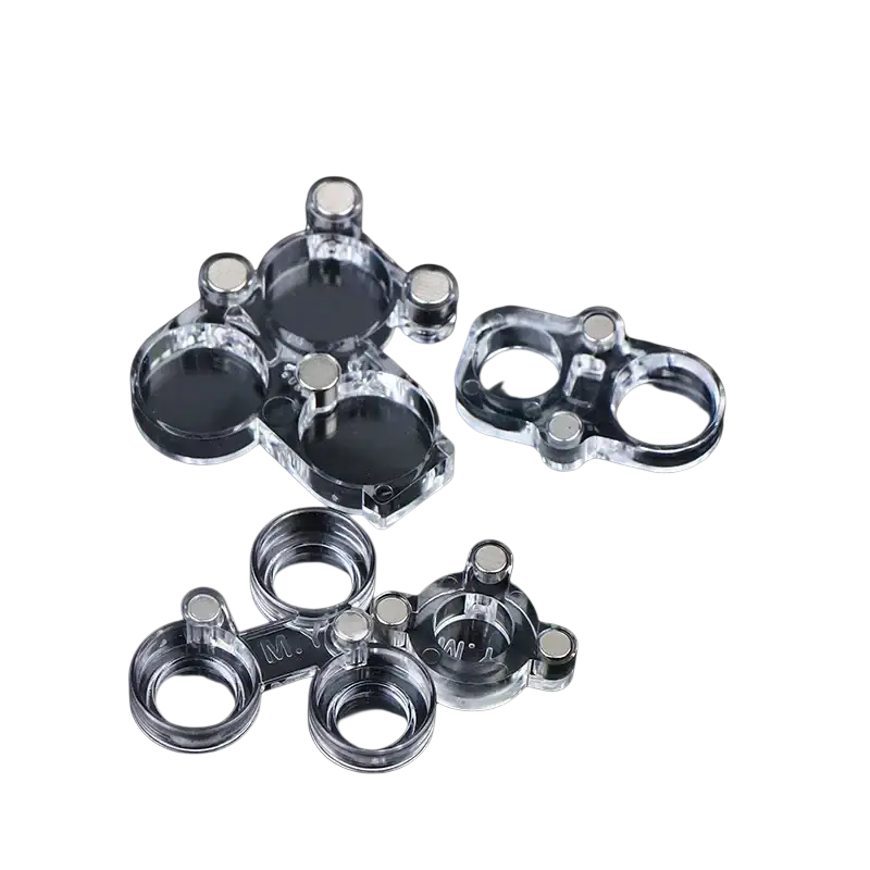 Clear acrylic magnetic jewelry clasps with silver-toned metal magnets for magnetic phone camera lens protector soldering repair