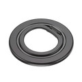 Gray circular magnetic phone grip and finger ring holder with sleek minimalist design and smooth metallic finish