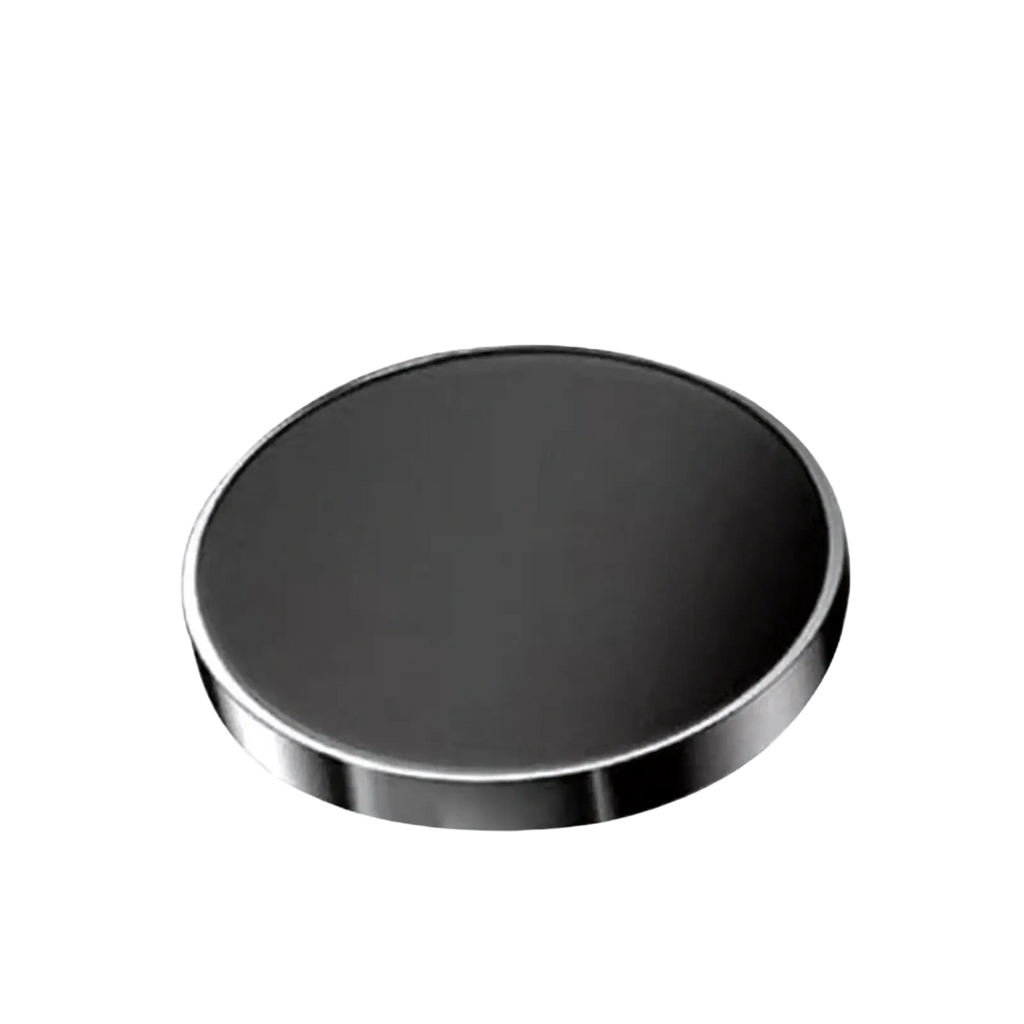 Magnetic car phone mount back side showing black circular magnet with silver metallic rim 5.4cm diameter for iPhone 12 13 14 15