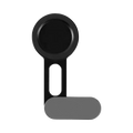 Black magnetic phone holder with circular top and elongated base aluminum stand for laptop use