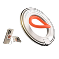 White metal magnetic phone ring holder with orange silicone grip special feature by joyroom for iphone kickstand