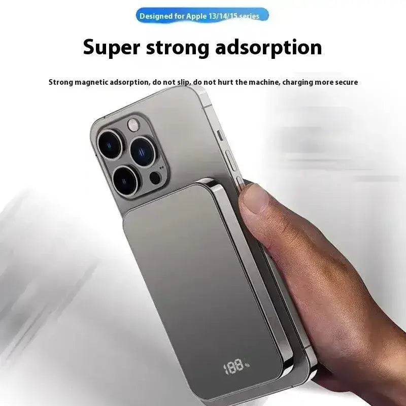 Silver magnetic power bank 20000mah quick charge phone charger pad for apple 13 14 15 series