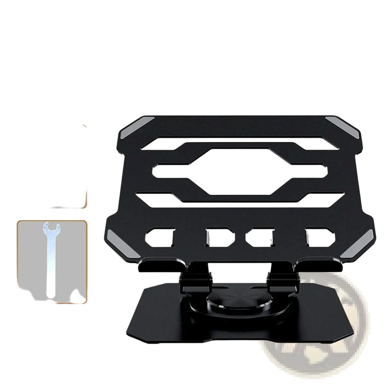 Black handsel magnetic rotating tablet stand wireless charger with 360° rotation and sleek foldable design for storage