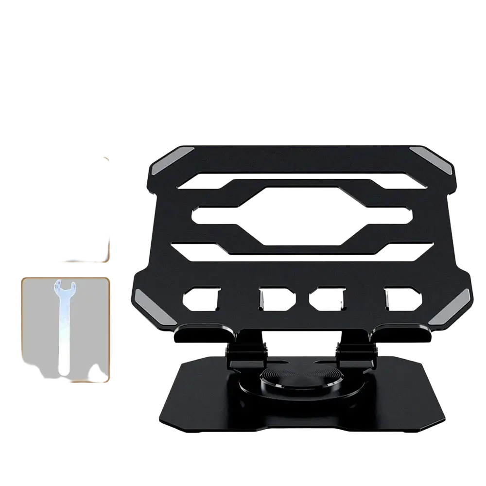 Black handsel magnetic rotating tablet stand wireless charger with 360° rotation and sleek foldable design for storage