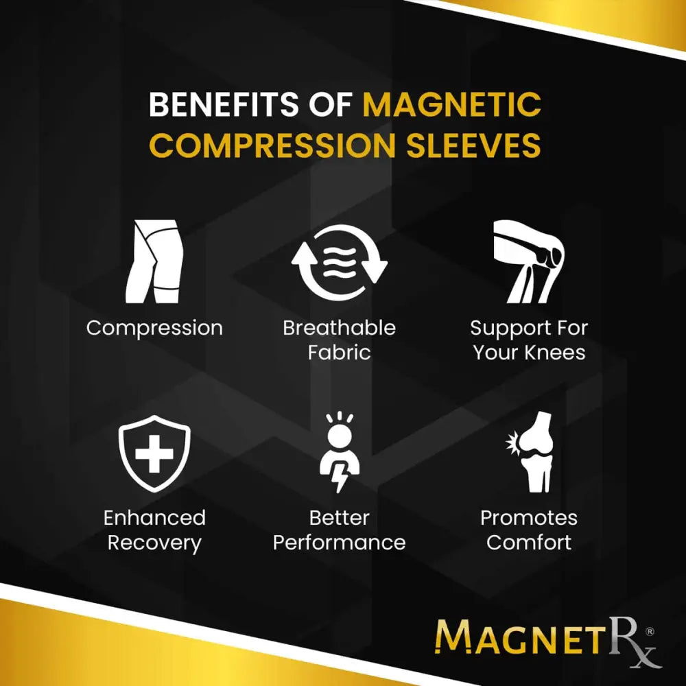 Magnetic therapy 3d knitted knee compression sleeves pair with breathable fabric for enhanced recovery and support