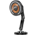 Black and silver adjustable magnetic wireless car charger compatible with 15w magsafe for iphone 15 14 13 12
