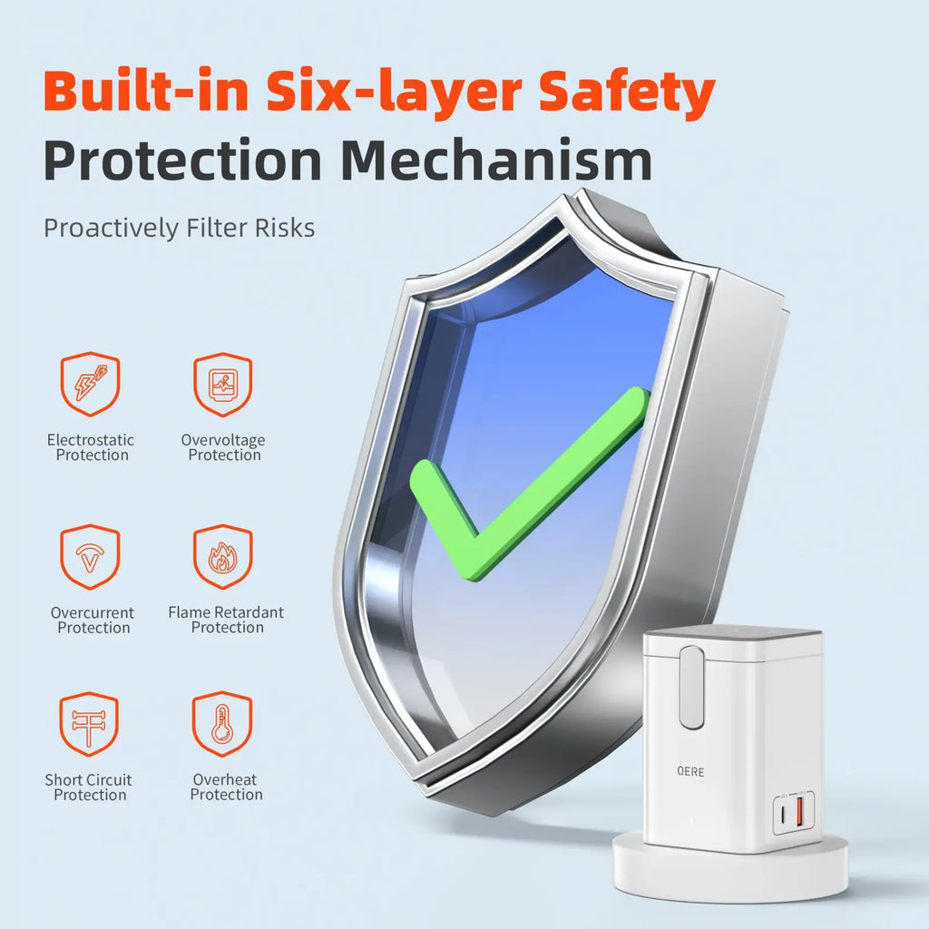 White oere magnetic wireless charging station 65w power adapter with sleek design and six-layer safety protection