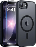 Back view of black magsafe iphone 16e matte case with circular magsafe charging pad design and matte finish