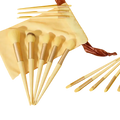 Makeup brushes set of 13 cream-colored brushes with gold-toned ferrules and soft bristles for eye shadow application