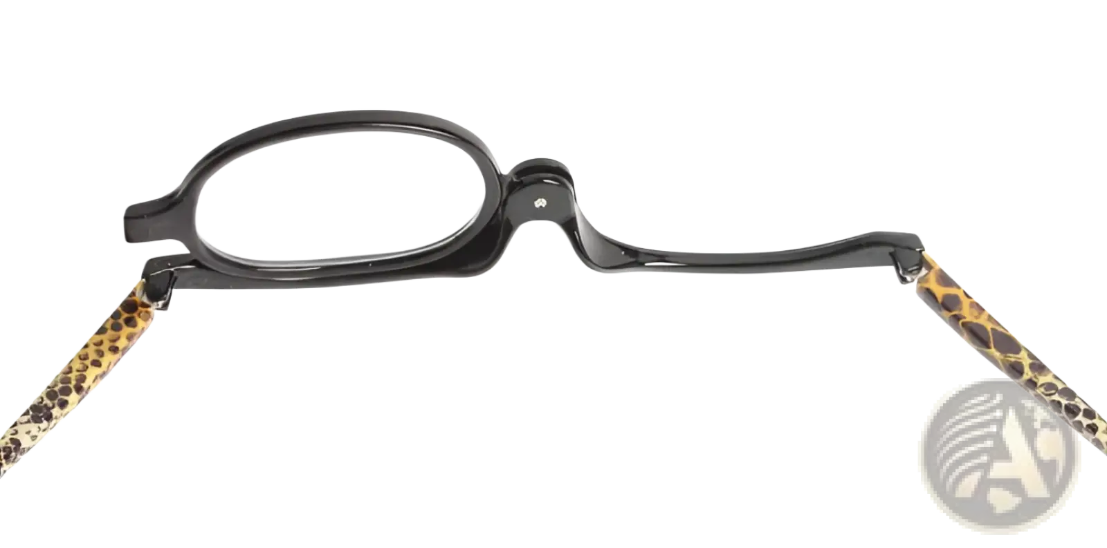 Black folding reading glasses with leopard print temple arms makeup reading glasses plus 2.50 strength variety pack