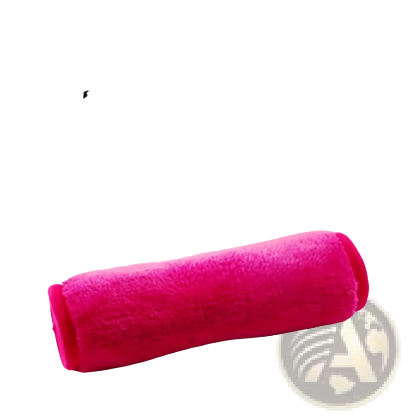 A vibrant pink fuzzy microfiber fabric roll for hair styling in a reusable makeup remover towel 5 pack